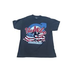 The Who Hits Back 2022 North American Tour Size Large T Shirt Gray Flag Band